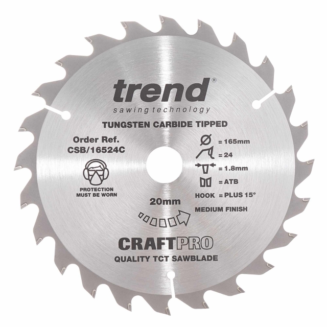 TREND TREND CSB/16524 165mm x 30mm 24T Craft Saw Blade