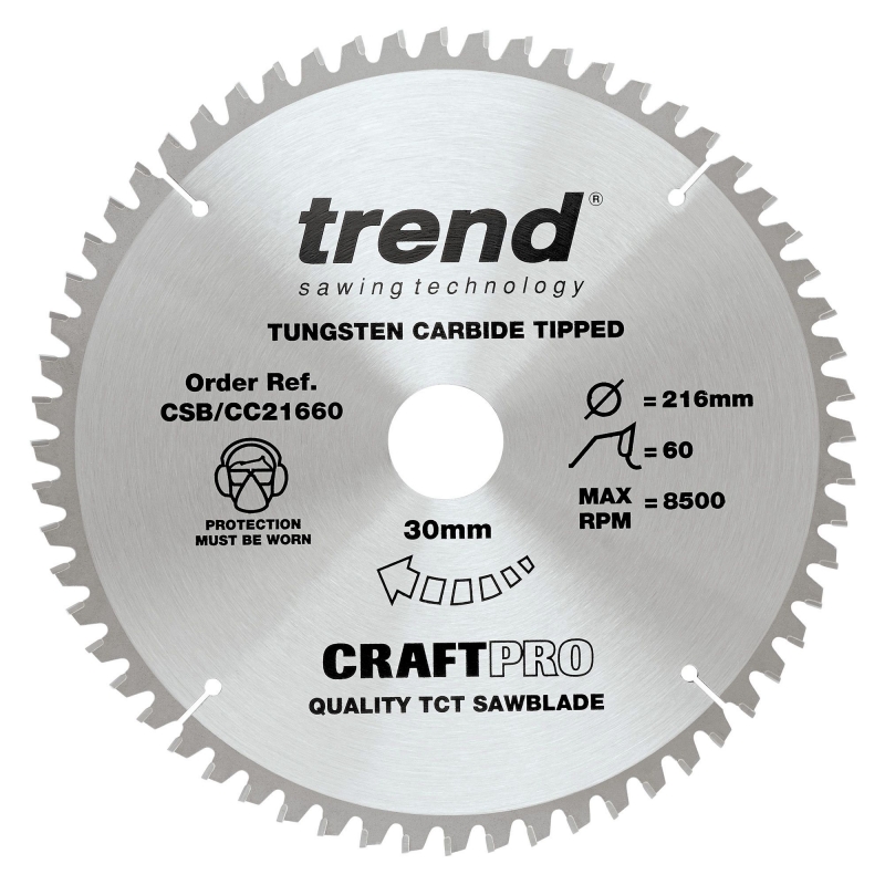 TREND TREND CSB/CC21660 216mm x 30mm 60T Craft Saw Blade