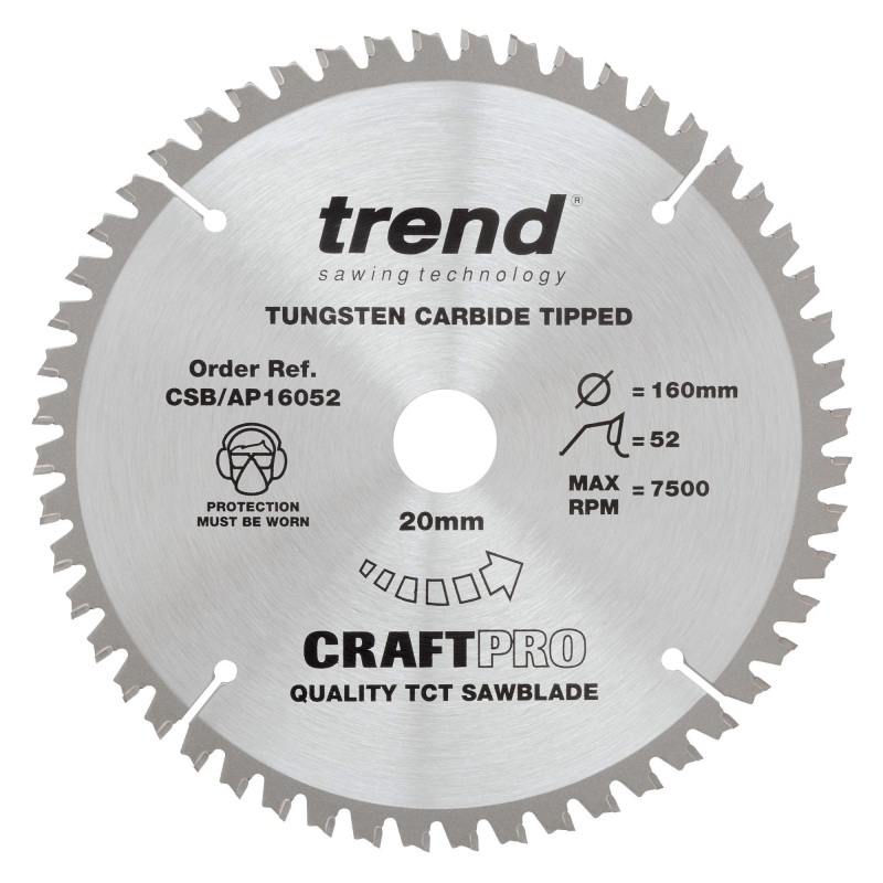 TREND TREND CSB/AP16052 160mm x 20mm 52T Craft Blade Aluminium