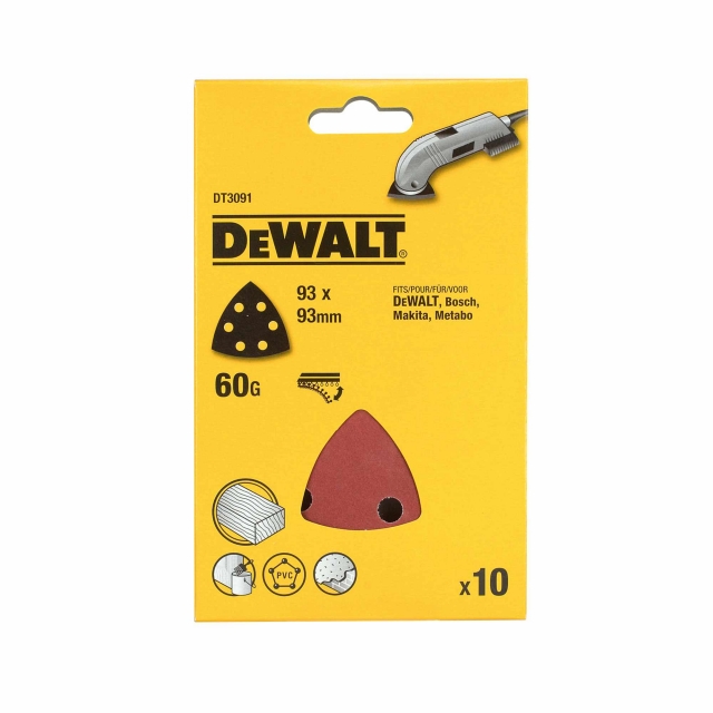 DEWALT DEWALT DT3091QZ 93x93mm 60G Sanding Sheet 10 pack