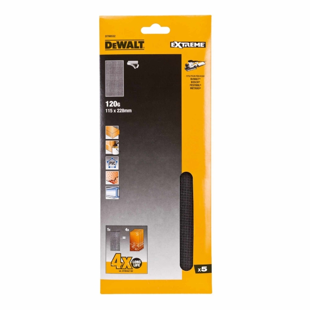 DEWALT DEWALT DTM8552 120G Mesh Sanding 1/2 Sheet 5 pack