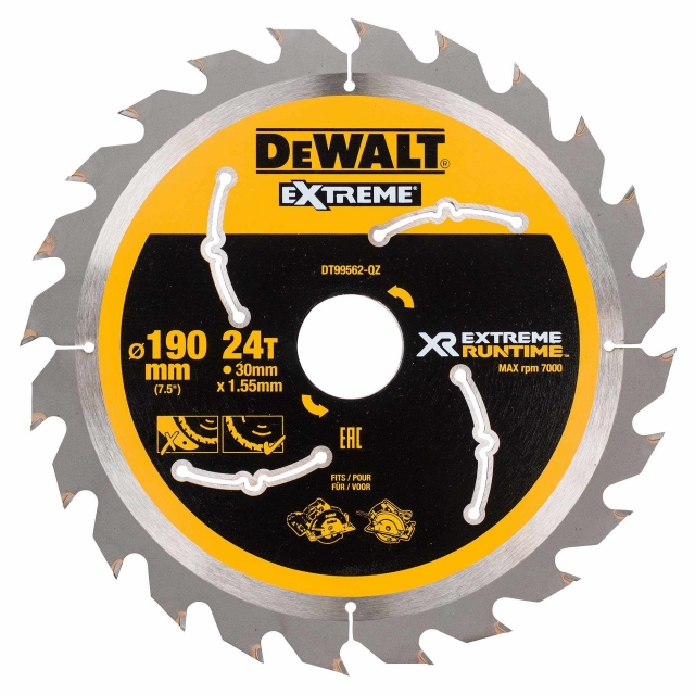 DEWALT DEWALT DT99562 190x30mm 24T Xtreme Circ Saw Blade