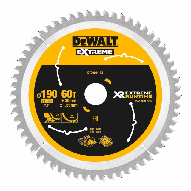 DEWALT DEWALT DT99564 190x30mm 60T Xtreme Circular Saw Blade