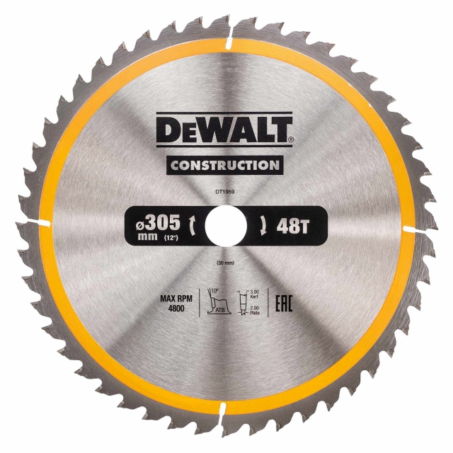 DEWALT DEWALT DT1959 305x30mm 48T Construction Saw Blade