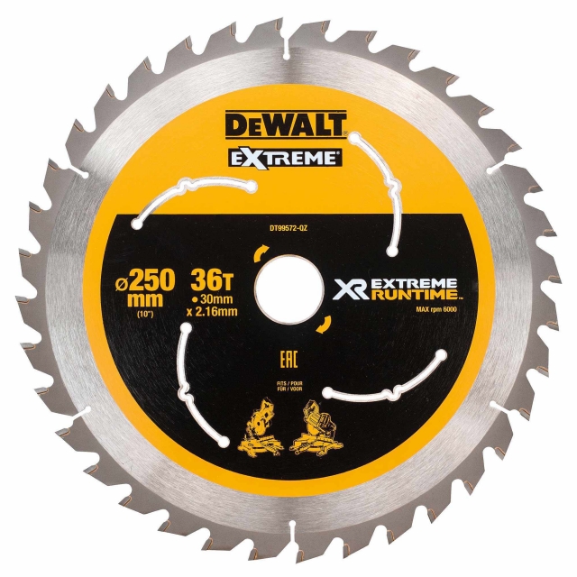 DEWALT DEWALT DT99572 250x30mm 36T Xtreme Saw Blade