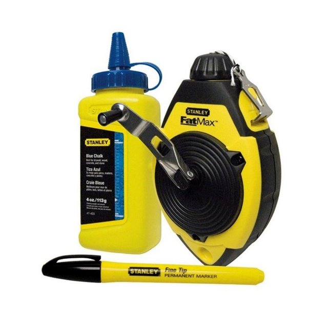 STANLEY STANLEY 0 47 681 30m FatMax Chalk Line Set - 113g Blue Chalk & Fine Tip Black Marker