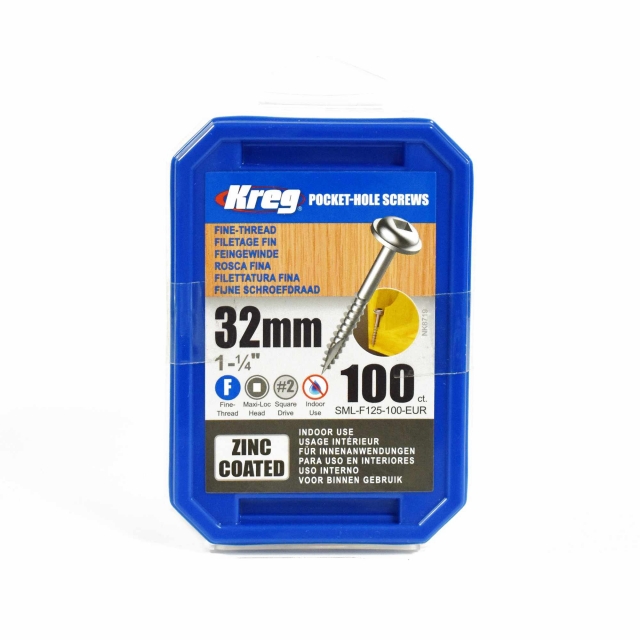 KREG KREG SML-F125-100-INT 32mm No.7 Fine Washer Head Screws 100pk