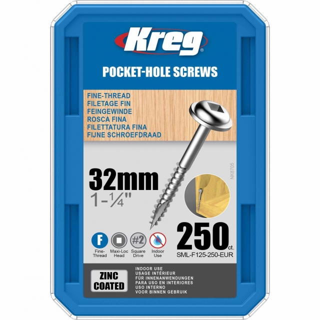 KREG 32mm No.7 Fine Washer Head Screws 250pk