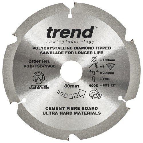 TREND TREND PCD/FSB/1906 190mm x 30mm 6T PCD Saw Blade