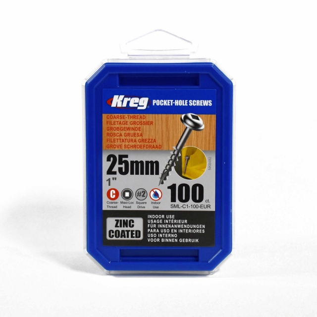 KREG KREG  SML-C1-100-INT 25mm Coarse Washer Head Screws 100pk