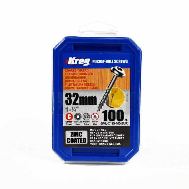 KREG KREG  SML-C125-100-INT 32mm Coarse Washer Head Screws 100pk