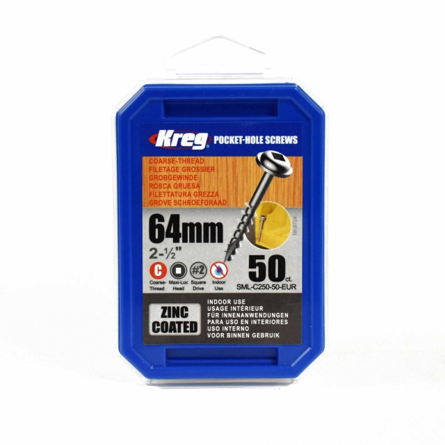 KREG KREG  SML-C250-50-INT 64mm Coarse Washer Head Screws 50pk