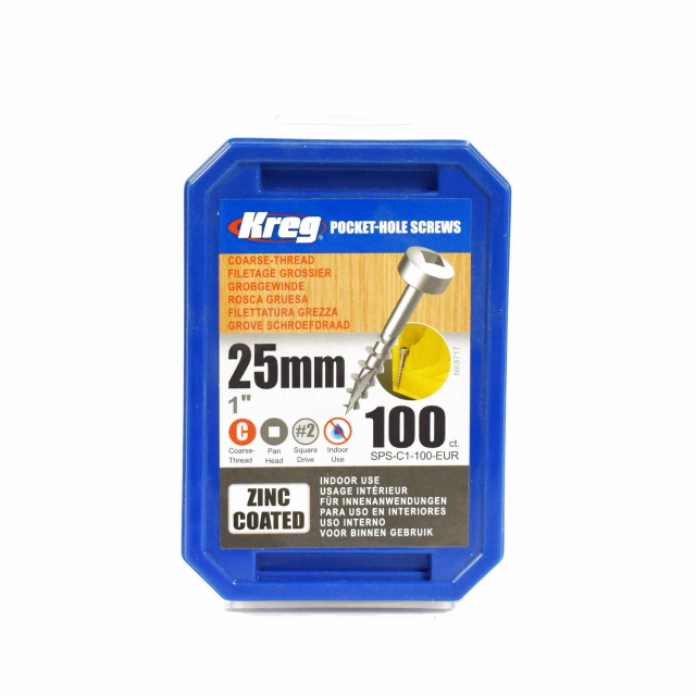 KREG KREG  SPS-C1-100-INT 25mm Coarse Pan Head Screws 100pk