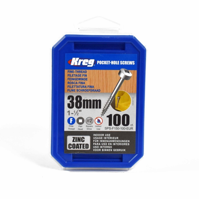 KREG KREG  SPS-F150-100-INT 38mm Fine Pan Head Screws 100pk