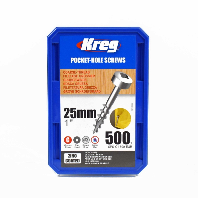 KREG KREG SPS-C1-500-INT 25mm Coarse Pan Head Screws 500pk