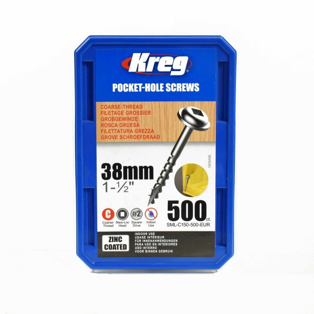 KREG KREG SML-C150-500-INT 38mm Coarse Washer Head Screws 500pk