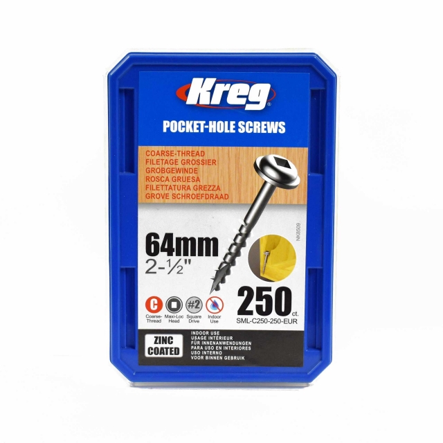 KREG KREG SML-C250-250-INT 64mm Coarse Washer Head Screws 250pk