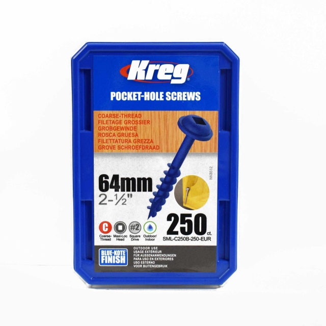 KREG KREG SML-C250B-250-INT 64mm BlueKote Washer Head Screws 250pk
