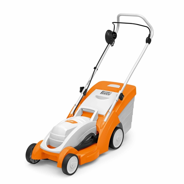 STIHL RME 339 electric lawnmower with 37cm cutting width, perfect for small lawns up to 500m².