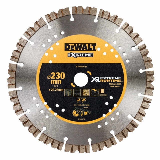 DEWALT DEWALT DT40260QZ 230mm x 22.23mm Extreme Runtime&trade; Diamond Blade